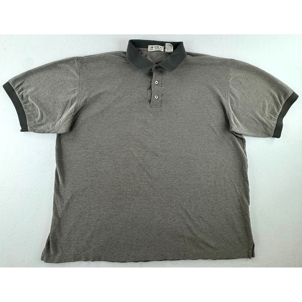 Moda Collezione Vintage Polo Shirt Mens Large Green Cotton PL697-3 Made in Korea